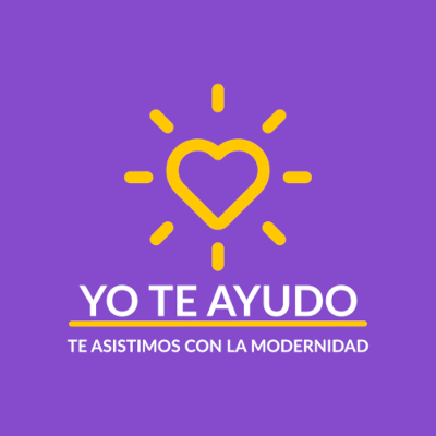 El logo de YoTeAyudo con el slogan te asistimos con la modernidad
